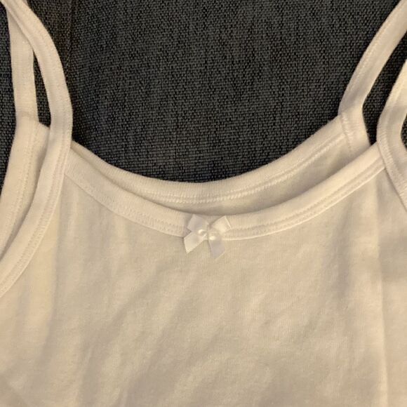 Rene Rofe Lingerie Girls set of 2 White Cotton Tanktop/Undershirt. - Picture 3 of 4
